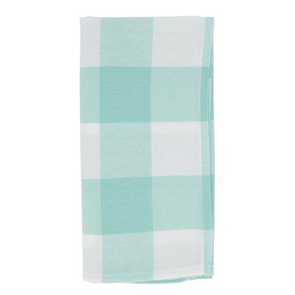 Saro Saro 5026.G20S 20 in. Buffalo Plaid Cotton Blend Square Table Napkins; Green - Set of 4 5026.G20S